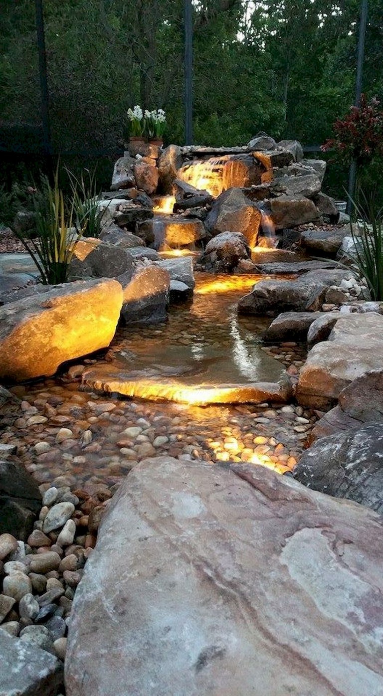 Lovely Backyard Waterfall And Pond Landscaping Ideas Page Of